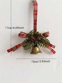 1pc Stainless Steel Holiday Tree Decoration With Bow And Bell Ornament, Durable And Easy To Install Festive Accessory,Hanging Door Bell Rustic Christmas Bells For Door Tree Wearth Decorations