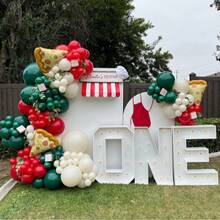 3 个披萨气球，20 英寸香肠披萨片铝箔气球，用于披萨生日派对用品趣味派对装饰 - 彩色 - 查看 3