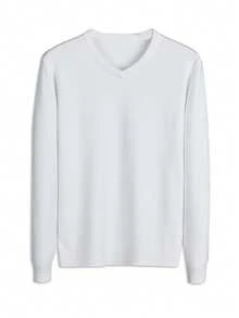Men Fall Casual Solid V Neck Sweater