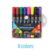 1pc 12 Colors/8 Colors Whiteboard Marker Pens, Large Capacity Refillable, Broad & Round Tip, For Teachers, Students, Drawing Boards, Writing