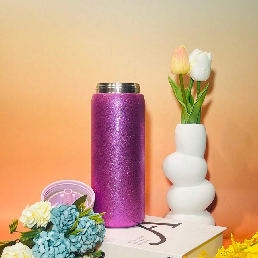 32oz 304 Stainless Steel Extra-Large Capacity Water Bottle | Keeps Water Hot Or Cold | Couples' Water Bottle | Perfect For Home, Office, School, And Other Occasions. - 鑽孔紫 - 查看 1