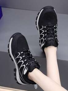 Zapatos de para mujeres, zapatos de a prueba de perforaciones y aplastamiento con puntera de acero, zapatos deportivos de antideslizantes con suela de goma, botas de duraderas y de moda, adecuados para uso diario, senderismo al aire libre, construcción industrial, botas de trabajo para hombres y mujeres para todas las estaciones - Negro - Ver 6