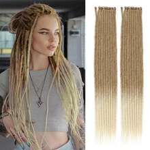 DZfirst 1/4 Packs(10/40Strands) Thin 0.6cm Dreadlock Handmade Hip-Hop Style Dreadlocks Extensions 613 Ombre Blonde 18-36Inch Synthetic Heat Resistant Wigs Pre Stretched Hair Extensions Braiding Hair - Ombre - View 18