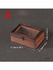 صندوق تخزين خشبي بني كلاسيكي للمكتب، صندوق تخزين المجوهرات، خزانة عرض كلاسيكية، صينية تخزين المستحضرات التجميلية والمجوهرات مع درج، صندوق تخزين متنوع على الطراز الشمالي للمكتب، يستخدم لتخزين المجوهرات والقلادات ومستحضرات التجميل والنقود المعدنية والدفتر (سطح القطع الزجاجي غير ثابت)