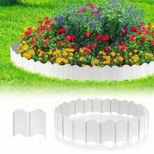 20 Peças Borda de Jardim, Borda de Paisagismo Plástica Sem Escavação, Cerca de Jardim com Estacas de Borda, Borda de Jardim Intercalada para Canteiro de Flores Paisagismo Pátio