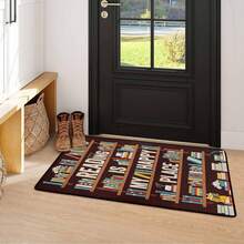 1pc Classroom Library Rug, Reading Rug For Classroom Library, Carpet For Study Room, Modern Print Non-Slip Low Pile Flannel Decor Rugs, Machine Washable Indoor Rug With Black Binding Rug, Suitable For Dining Room, Bedroom Home Office Laundry Kitchen(31*20in/16*48in/18*60in/84*60in) - 書籍地毯 Wd2 - 查看 3