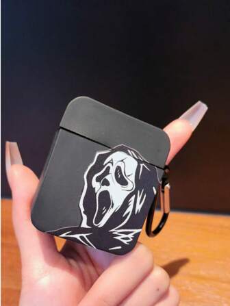 万圣节鬼头黑色纽扣耳机盒