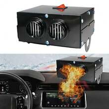 12V 400W Portable Car, All-Season Wonder: Heater + Fan Defroster, Truck Compatible & Convenient For All Seasons, Fast Temperature Adjustment For Cars, Trucks & SUV - Black - View 9
