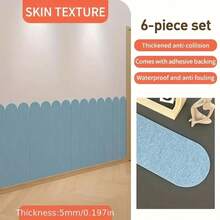 6pcs Soft Self-Adhesive Wall Stickers, Modern Minimalist 3D Wall Padding, Peel-And-Stick Removable And Interchangeable, Designed To Prevent Bumps And Cover Unsightly Walls, Perfect For Wall Decor, Room Decor, Home Decor, Bedroom Accessories And Home Accessories