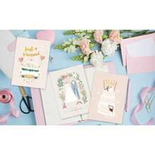 CZ Wedding Cards For The Bride And Groom With Envelopes 5x7 Pack Of 10 Assorted Cards Blank Notes For Wedding Congratulations Card Bridal Showers Engagement Parties Chic Designs With  Foil 5837 - 如圖 - 查看 3