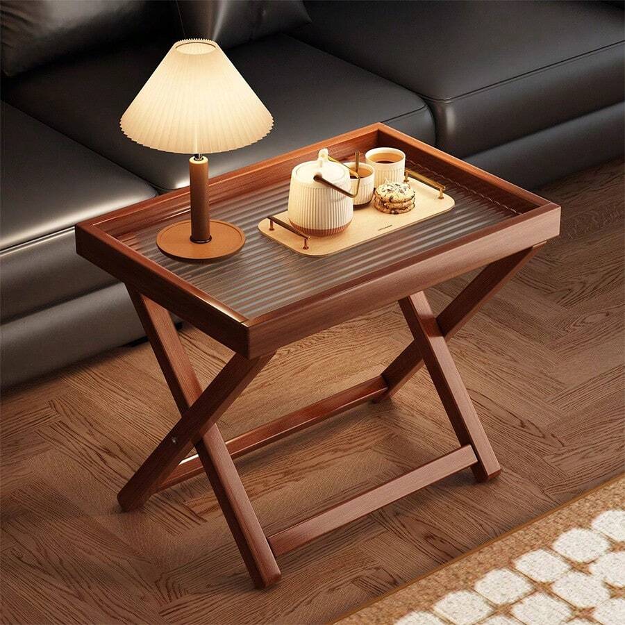 Folding Side Table, Living Room Sofa Side Cabinet, Storage Tray, Side Table, Mobile Tea Table, Tea Tray, Outdoor Table - Multicolor - View 1