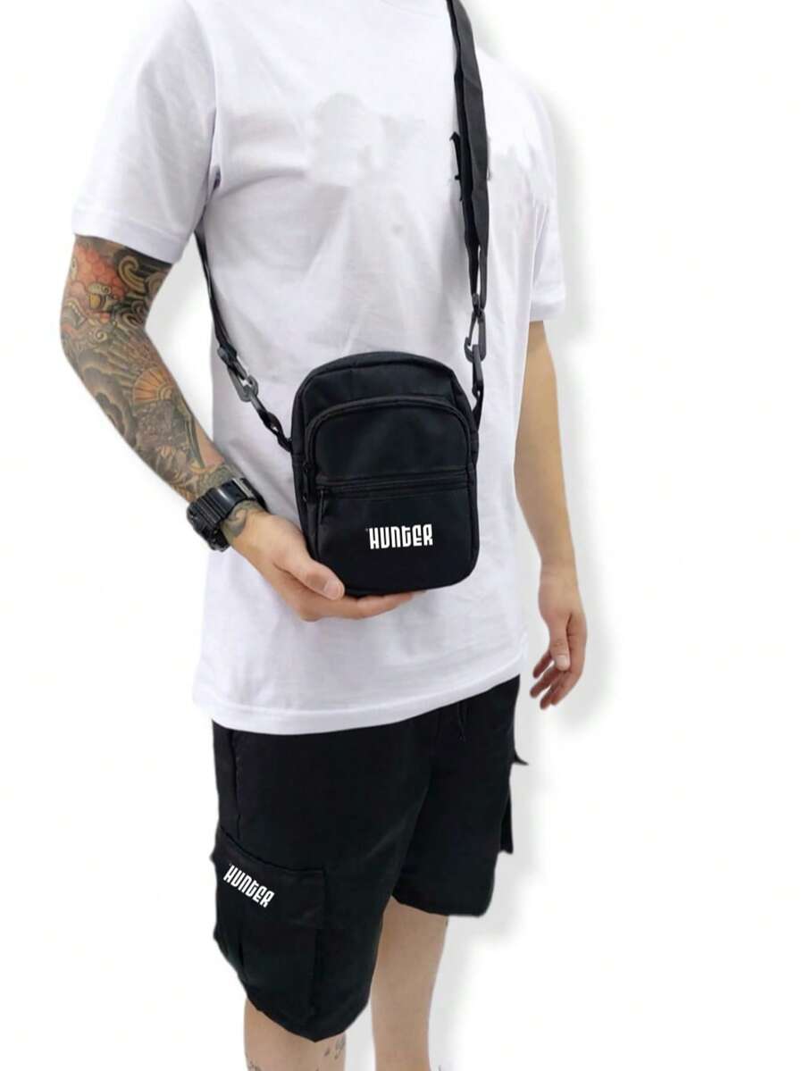 HUNTER CWB Kit Bermuda Cargo Corta Vento Verão Masculina + Shoulder Bag - Preto - Visão 1