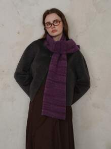 1pc Women's Asymmetric Wool Blend Scarf, & Unique, Suitable For Outings, Commuting, Autumn/Winter