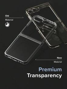 [精密切割相机镜头] 适用于三星 Galaxy Z Flip 7 FE 手机壳和 Z Flip 6 /Z Flip 5 手机壳，透明手机壳，男女通用，防震保险杠 - 透明