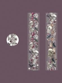 have a good day 2米/卷哥特主题和纸胶带，创意美学贴纸，DIY装饰拼贴工艺用品，节日礼物，个性化剪贴簿学校文具剪贴簿用品