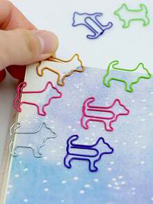 15/30/50/60 piezas Clips de papel con forma de perro de colores - Marcadores de libros de cachorros lindos, adecuados para oficina, escuela, planificador, decoración de fiestas y regalos - Conjuntos - Ver 2