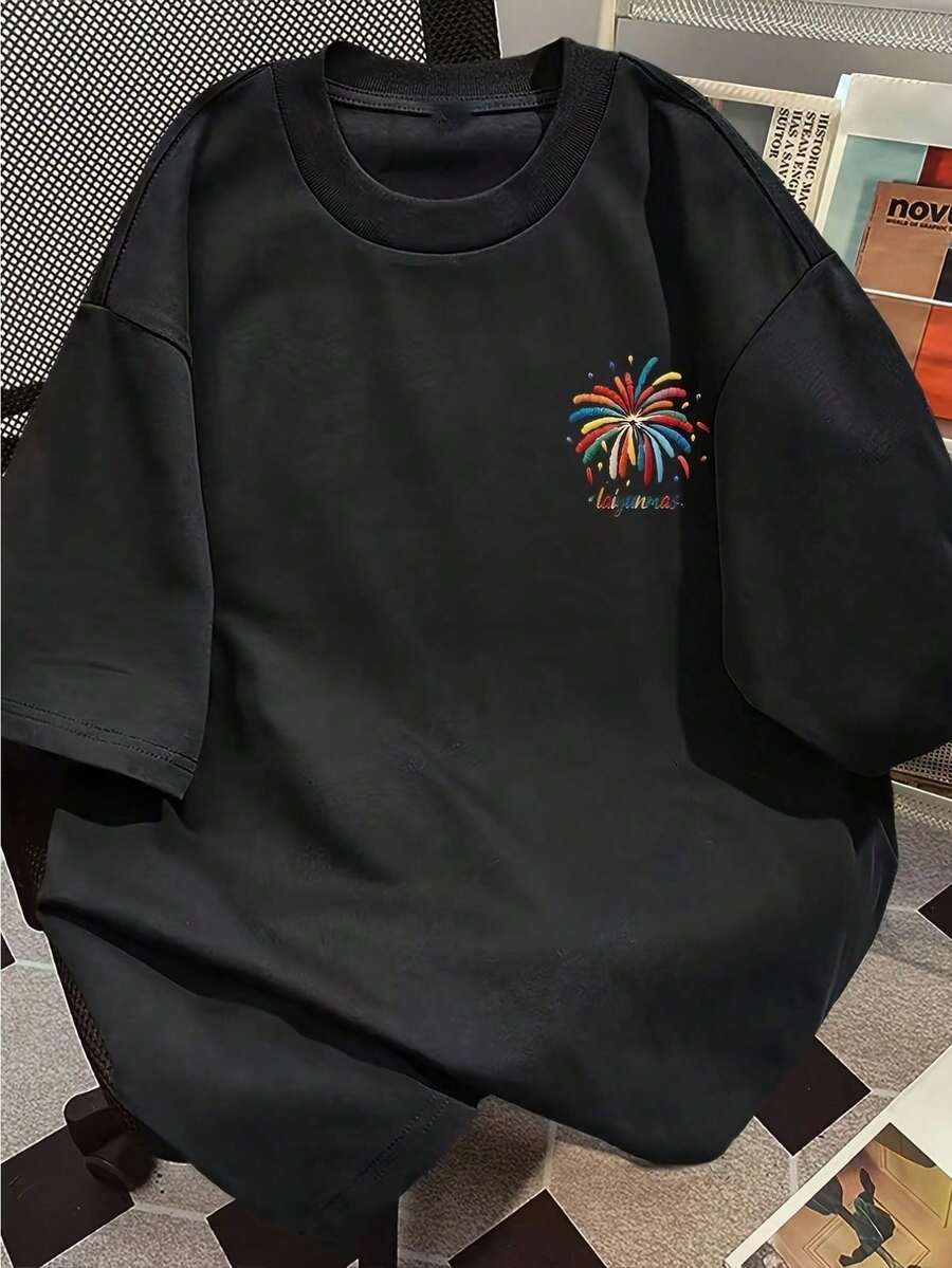 100% Pure Short-Sleeve T-Shirt With A Relaxed Fit, Perfect For Summer, Featuring A Round Neck And A Loose, Stylish Design That Is Versatile For Women. - Black - View 1