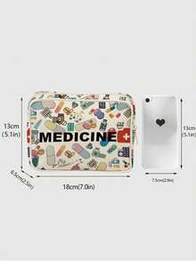 New Medicine Cosmetic Bag - Medical Bag,Toiletry Bag, Travel Essentials, Colorful Design For Medicines, Cosmetics & Travel Essentials - Ideal Gift For Friends & Family, Personal Care Organizer | Playful Design, Medicine Storage Bag Portable Travel Toiletry Bag With Zipper, Aviation Standard Cosmetic Bag, Can Store Medicines, Medical Kits, Etc.(Pattern Randomly Cut) Medicine Bag Medicine Organizer For Travel For Outdoor First Aid Bag