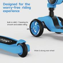 Toddler Kick Scooter For Kids Ages 3-12, Childrens Foldable Toy Scooter With 3 Wheels, Adjustable Height/Handlebars & Folding Seat, Outdoor Activities For Toddlers Boys Girls