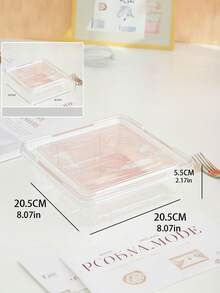 5pcs Christmas Strawberry Cake Packaging Boxes, Square Transparent Dessert Boxes With Lids, Christmas Atmosphere Visual Cake Packaging Boxes, Square Tiered Cake Boxes - Multicolor - View 12