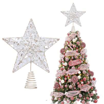 1 Stück Metall Weihnachtsbaum Spitze, rustikale Baumspitze, Weihnachtsdekoration für Neujahr, Heim- und Bürodekoration, Winterdekoration