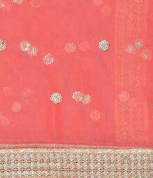 Woman's Embellished Net Dupatta Scarf Shawl Wrap Soft Bridal Wedding - Coral - 查看 4