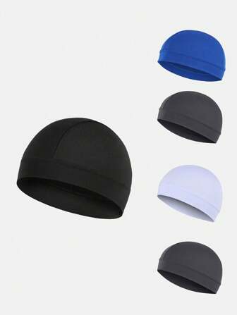 1PC 时尚冰丝透气薄款自行车帽 打底帽 登山帽 旅行帽 滑雪帽 防晒透气帽 冰丝自行车帽 户外运动速干透气防晒瓜皮帽 多功能太阳帽（注：本产品为运动透气薄款帽子，请勿归类为冬季保暖帽，购买前请仔细阅读详情及尺寸，不接受差评）
