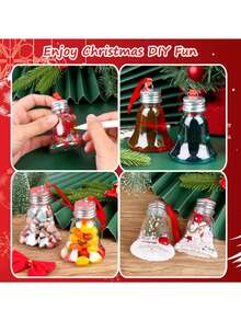 5/10 pièces, Boîte d'emballage de bouteille ampoule de 50 ml, Bouteille en plastique PET transparent, Décoration de Noël suspendue DIY Cloche de fête Bouteille de boisson