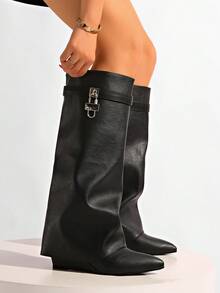 Women's Fashion Boots, Knee-High Boots, Cuff Boots, Western Boots, Khaki, Pants Boots, Leggings Boots, Hot Chick Boots, Eye-Catching, Suitable For Daily, Indoor/Outdoor, Party, Pair With Skirts, Shorts, Elegant Women Boots, Women's Ankle Boots And Short Boots, Autumn/Winter