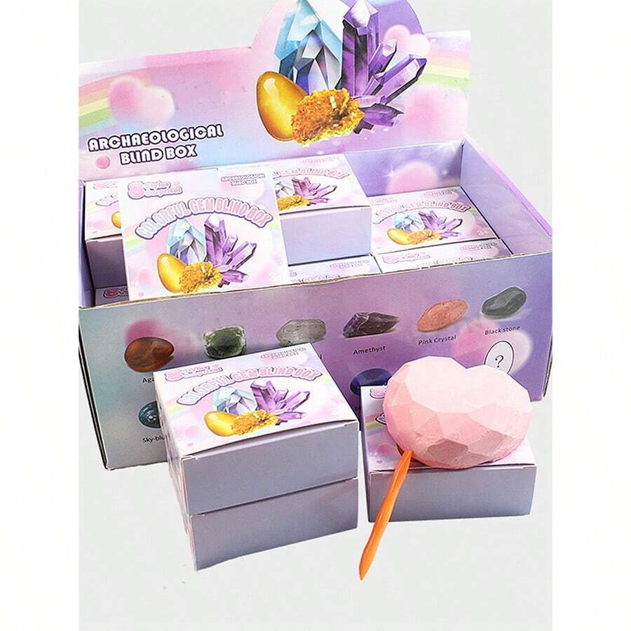 1pc Archaeological Excavation Crystal Gem Creative Treasure Hunt Fossil Exploration Blind Box, Perfect Birthday Gift, Holiday Gift, Halloween Gift, Christmas Gift, Gift, Toy Gift - Multicolor - View 1