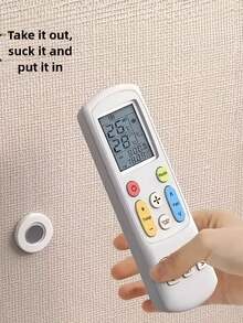 10-1件/組組合式遙控器收納架，磁吸隱形壁掛式，適用多種家用電器遙控器，插槽式收納，標本框設計，免釘無損掛飾，易安裝實用掛鉤 - 彩色 - 查看 3