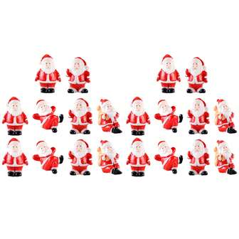 20 件迷你圣诞老人雕像微型圣诞雕像迷你树脂圣诞老人装饰品适用于圣诞节派对用品 - Ramdon 风格