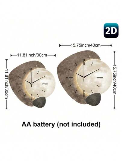 1pc Moderne Luxe Silent Wand Clock, No Lighting, Powered By Quartz Movement, Asymmetrical Wooden Battery Operated (Batteries Not Included), Home, Kitchen, Bedroom, Cafe, Music Room Friends view 2
