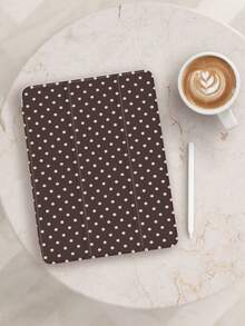 1pc Minimalist Brown Polka Dot Print Tablet Protective Case, Compatible With Apple IPad 10.2" / IPad Pro 11" 2020/2021, IPad (A16) 11" 11th Gen 2025, IPad 9th/10th Gen, Apple Air 4th 10.9", Galaxy Tab S6 Li4wei/Xiaomi, Anti-Drop, With Pencil Slot, Sleep/Wake Support, Romantic Gift For Friends And Family