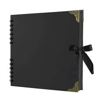 Small Scrapbook Album, 30 Sheets/60 Pages Black Blank Pages Scrapbook Album, Kraft Paper Album, Hardcover Scrapbook Album, Suitable For Birthday And Holiday Gifts, Crafts, Home DIY, Christmas, Thanksgiving