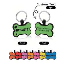 Customized Silicone Dog Tag Cat Tag, Personalized Pet Identity Tag Name Tag, And Double-Sided Laser Engraving Dog Collar Tag. - Multicolor - View 1