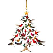 1 pieza Adorno de colibrí navideño, decoración de hogar con apilamiento de colibríes coloridos para amantes de los colibríes, decoraciones navideñas, decoración de habitación, decoraciones navideñas de invierno, regalos navideños, decoración navideña