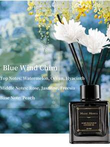 1pc/50ml Flameless Aromatherapy Set (Random Reeds),Small Fiber Sticks And White Foam Flowers For Decorative Purposes.Volatile Aromatherapy,Perfect For Holiday Gifts,Hotel Rooms,Living Rooms,Or As A Gift Set.