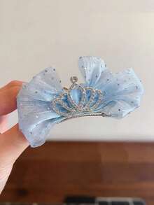 2pcs Cute Dog Themed Hair Accessories, Pet Hair Clips, Crown & Bow Hair Clips