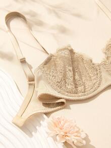 Wingslove Women Sexy Lace Bras Underwire Full Coverage Unlined Bra, Soft And Comfortable Eyelash Lace Lingerie