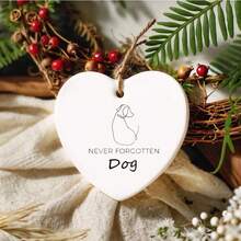 1 szt./5 szt. NIGDY NIE ZAPOMNIANA ozdoba pamiątkowa dla psa, ceramiczna dekoracja pamiątkowa dla zwierzaka, ozdoba w kształcie serca, prezent dla zwierzaka na pierwsze Boże Narodzenie dla psa,
