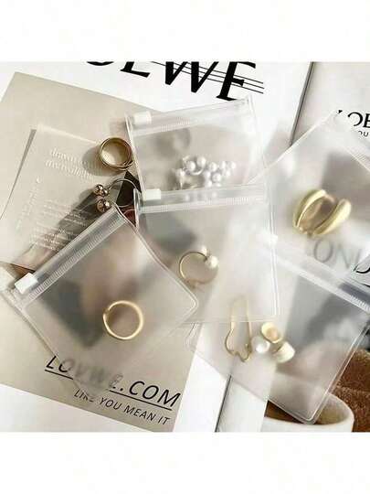 5 And 10 Thick Soft Jelly Earrings, Bracelets, Jewelry Bags, Storage Packaging, Portable Zipper Buckles, EVA Dust Wipes