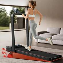 UMAY Folding Treadmill With 15% Incline, 4 In 1 Under Desk Walking Pad Foldable 8KM/H For Home Office, 2.5 HP Motor Portable Treadmill For Jogging/Running With Remote Control & LED Display, 300LBS Capacity - Xem 2