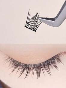 100 szt. sztucznych rzęs w kształcie pawia, naturalne, codzienne, realistyczne, kreskówkowe, naturalne, małe diabełki, slouchy person, trilogia, pojedyncze, segmentowane rzęsy, przyjazne dla początkujących