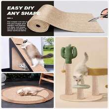 Self-Adhesive Carpet For Cat Scratch Protection (78.7x15.8in Beige), Covers Cat Tower & Couch, DIY Climb Mat Beige - 預設 - 查看 4