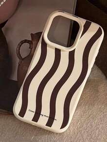 New Stylish Wavy Striped Kickstand Phone Case Compatible With IPhone 16 Pro Max/15/14/13/12/11, Creative Minimalist Design - Multicolor - View 6