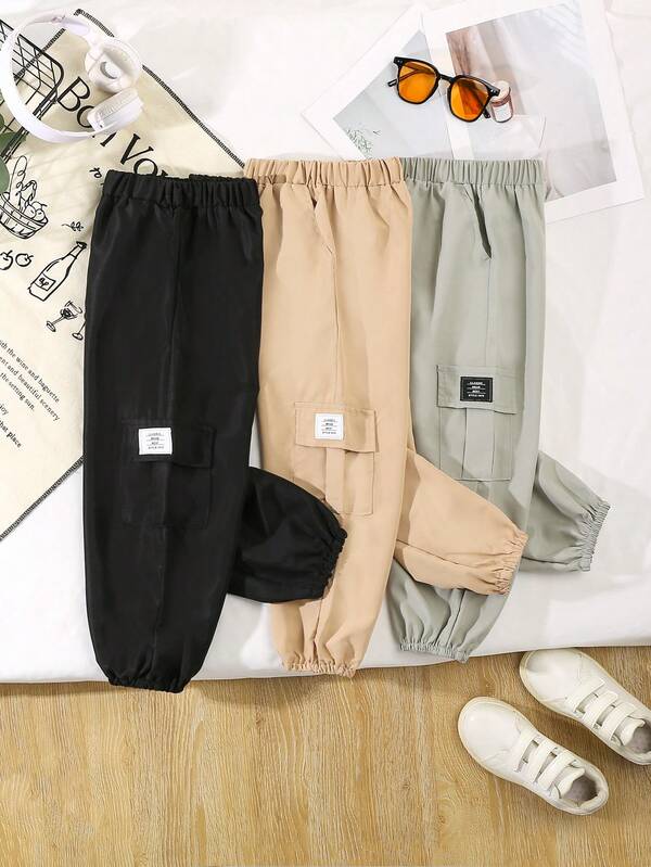 3 قطعة/طقم ملابس رياضية كاجوال بطراز الشارع للأولاد، فضفاضة، باللون الأخضر والأسود والخاكي، مناسبة للارتداء اليومي، المدرسة، السفر، الرياضة، جميع المواسم