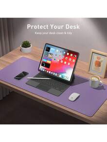 Extra Large Mouse Pad, Writing Pad, Office Desk Mat, Desktop Protector, Waterproof PU Leather + Non-Slip Velvet, Multiple Sizes Available In White, Black, Pink, Apricot, Blue, Purple, Yellow, Green, Coffee, Gray, Light Gray, Gaming Desk Mat, Desk Protector Pad, Multiple Colors, Office, Student, Study Desk, Long Desk Mat, Home Decor Pad, Scratch-Resistant, Anti-Glare Leather, Coffee Table Mat, Laptop Protective Pad, Waterproof, Reusable, Extra Long Extra Large, Easy To Clean, Office Supplies, Study Home Goods