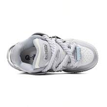 Q-AND  Women's Casual Sneakers, Outdoor Skateboard Shoes, Women's Thick-Soled Skateboard Shoes | Low-Top Shock Absorption, Thick Shoelaces With Waffle Soles | Breathable Casual Sneakers | Fashion Sneakers | Must-Have For Outdoor Street Travel - 灰色 - 查看 5