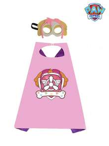 2pcs Paw Patrol Costume Eye Mask Cape Cloak Double Layer Ryder Chase Super Hero Cape, Suitable For Birthday, Christmas, Halloween, Graduation And Back To School Decoration - Multicolor - View 17